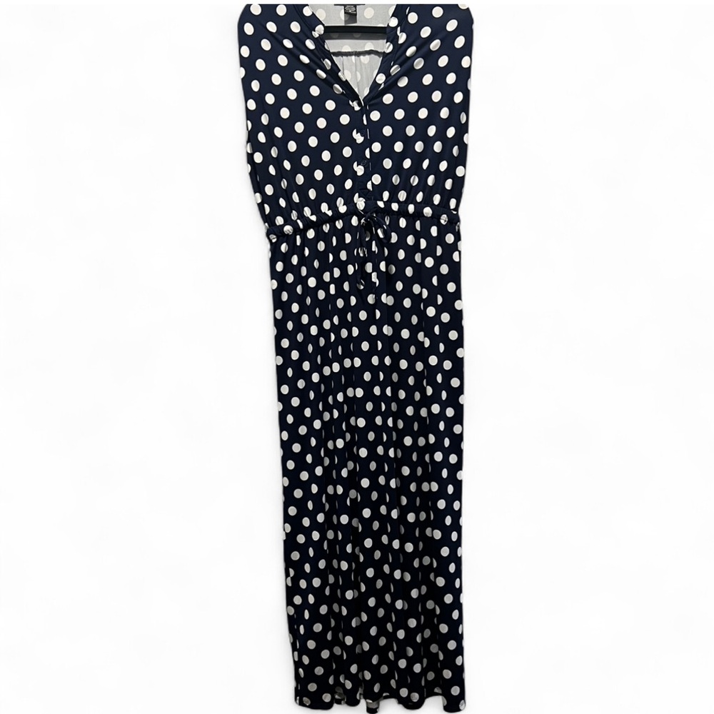 Robert Louis Navy and White Polka Dot Dress
